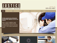 Tablet Screenshot of justiceappliancerepair.com
